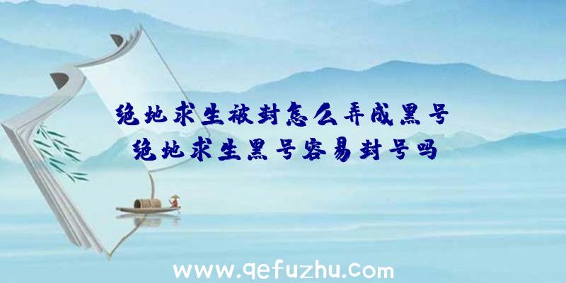 「绝地求生被封怎么弄成黑号」|绝地求生黑号容易封号吗
